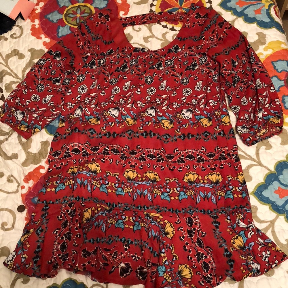 As U Wish- Boho Burnt Orange Keyhole Dress.